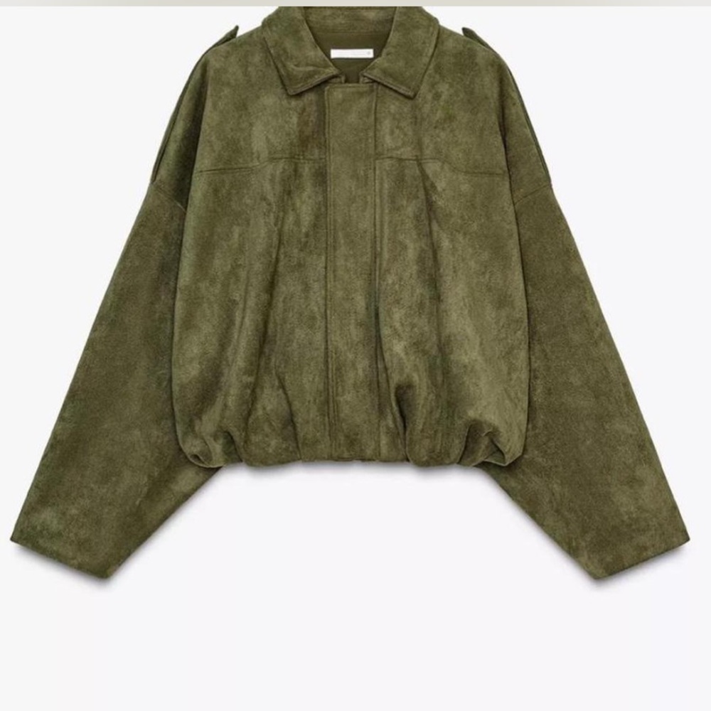 ZARA SUEDE EFFECT BOMBER JACKET